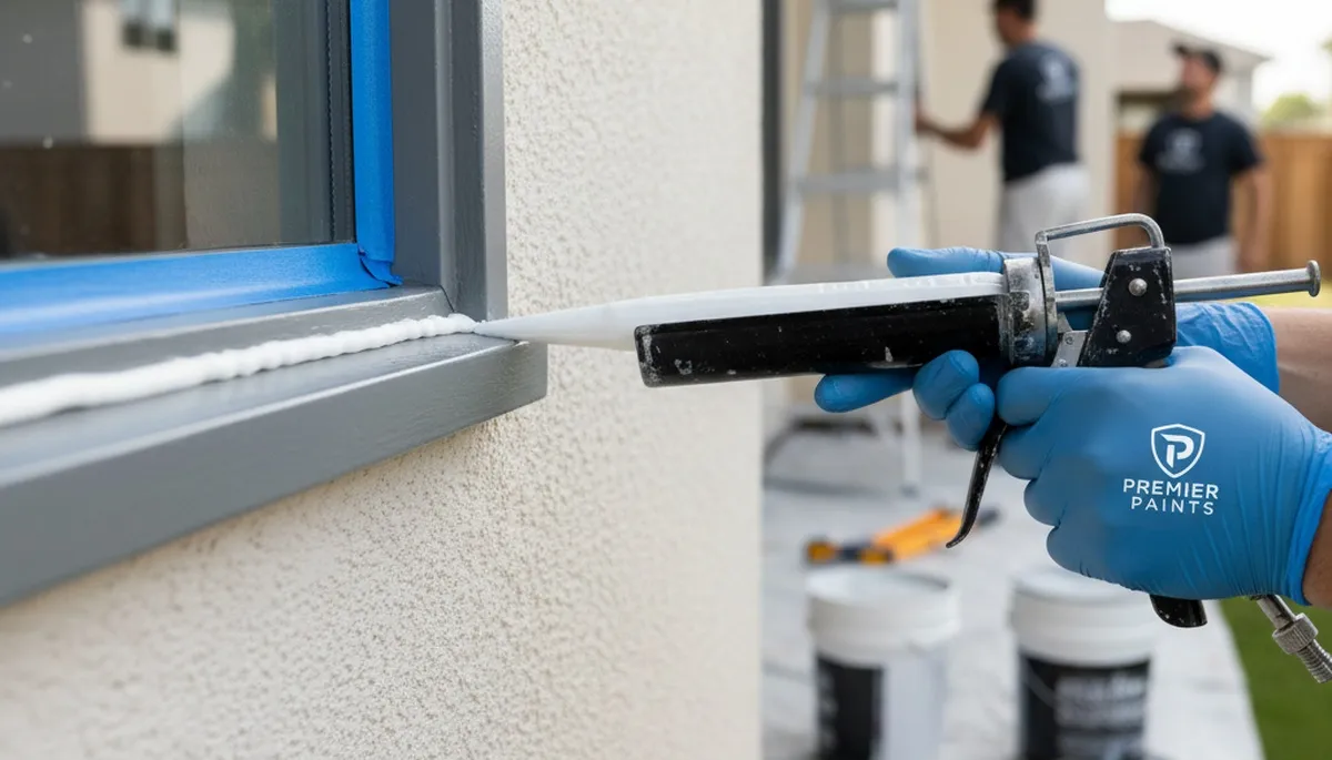 Professional caulking and sealing service on Lancaster PA home exterior for weatherproof protection